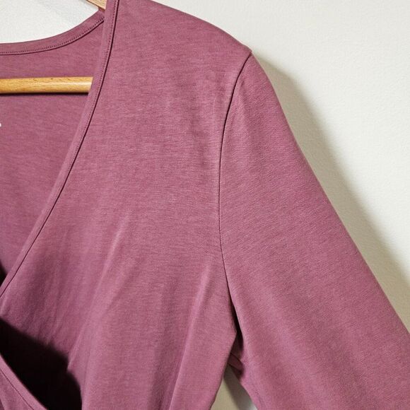 EUC LIKE NEW PINK VICTORIA'S SECRET MAEVE SURPLICE SEMI CROP LONGSLEEVES TOP S - Picture 5 of 16